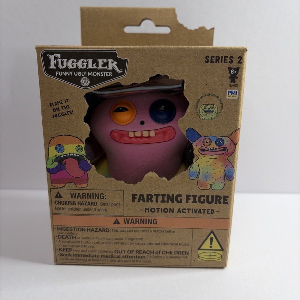 Fuggler, Farting Figure 3.5in, by Zuru- Grin Grin Pink, Series 2
